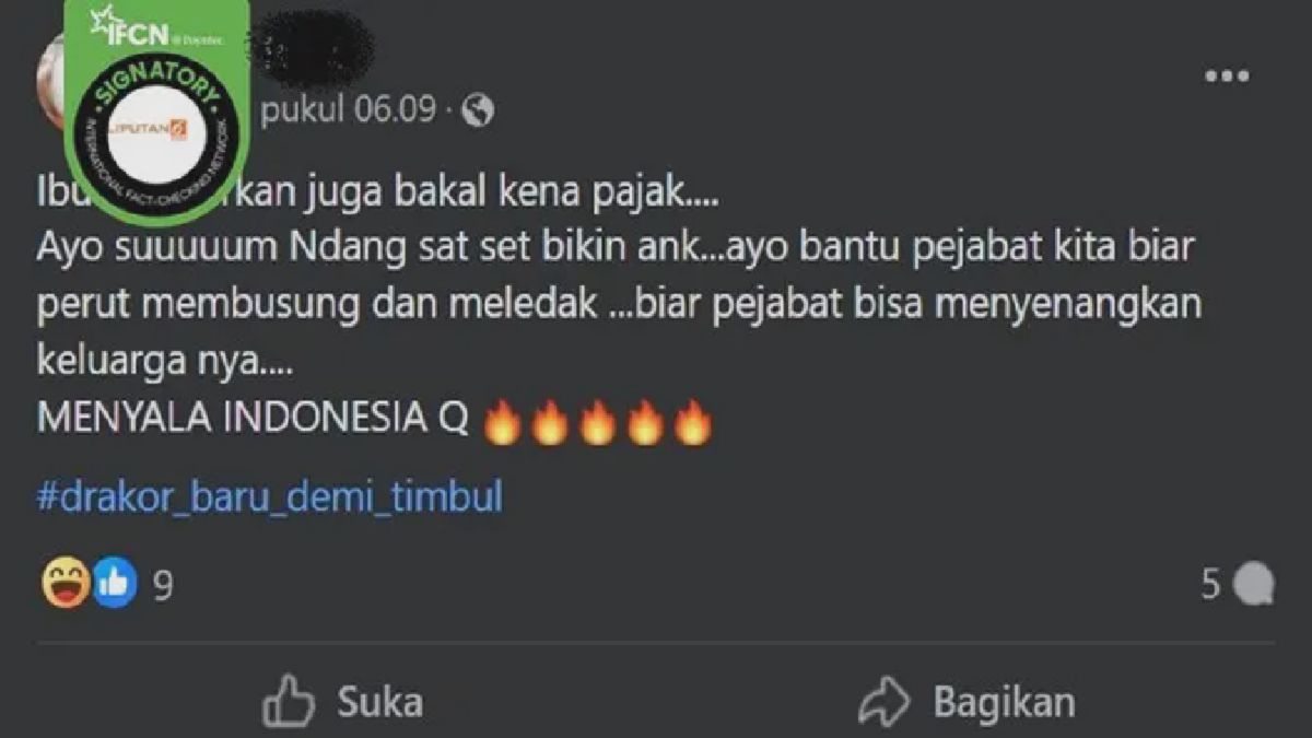 Cek Fakta Bongkar Hoaks Pajak Melahirkan dan Bansos Rp1,5 Juta