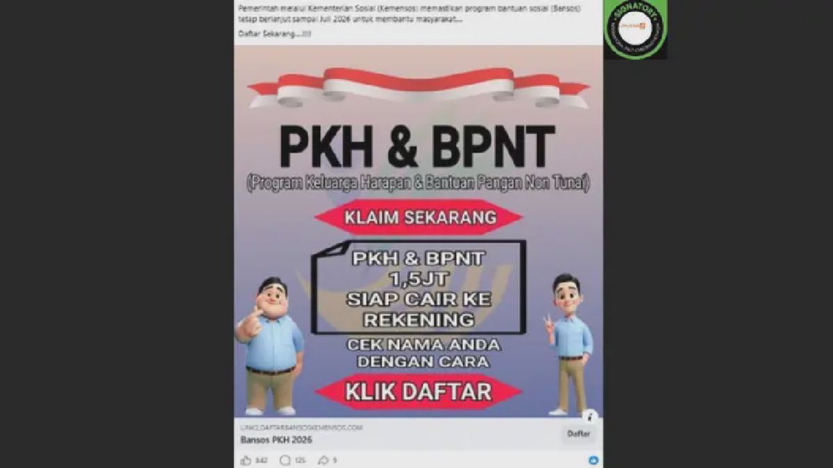 Cek Fakta: Tautan Cek Bansos PKH dan BPNT Rp1,5 Juta Hoaks