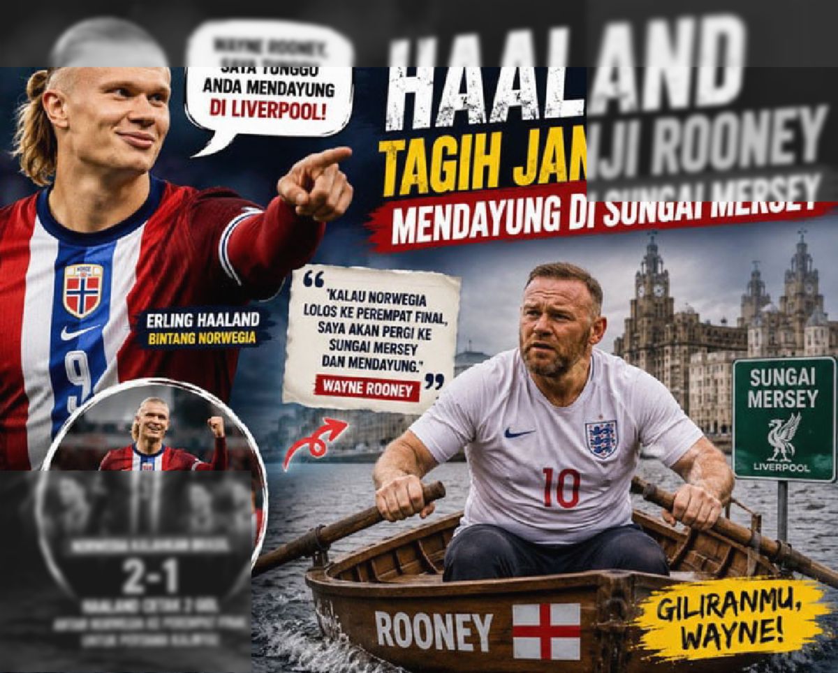 Haaland Ingatkan Rooney Soal Janji Mendayung di Mersey