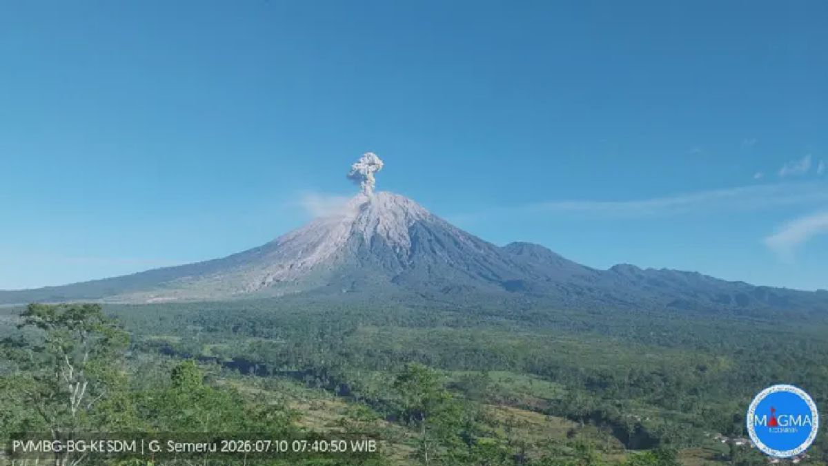 Gunung Semeru Erupsi Pagi Ini, Kolom Abu 1,5 Kilometer