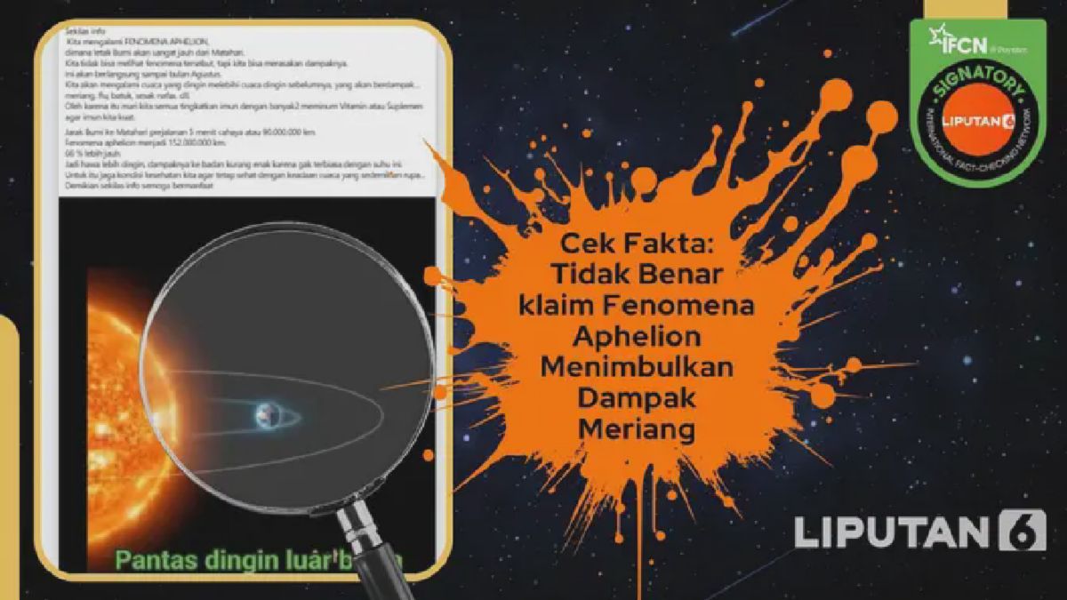 Klaim Aphelion Sebabkan Meriang karena Bumi Lebih Dingin