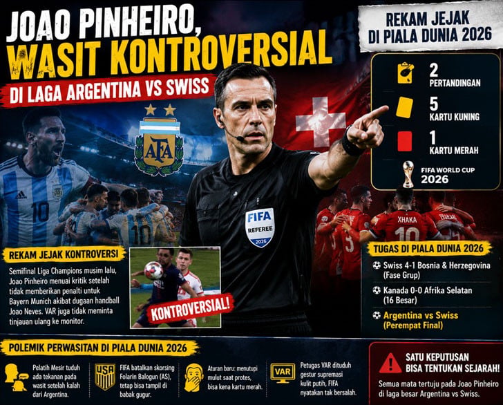 Joao Pinheiro Pimpin Argentina vs Swiss Menuai Kontroversi
