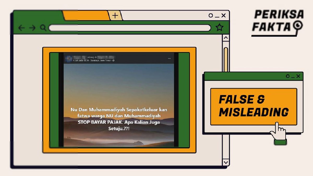 Klaim Fatwa Stop Bayar Pajak oleh NU dan Muhammadiyah Tidak Benar