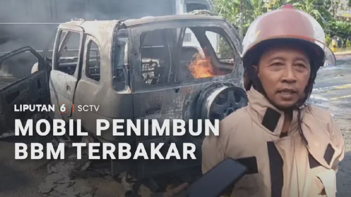 Minibus Bawa BBM Terbakar di SPBU Nganjuk, Dua Korban Terluka